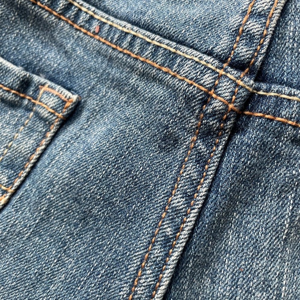 Aeropostale Distressed Denim Midi Studded Shorts - 10 - Picture 9 of 9